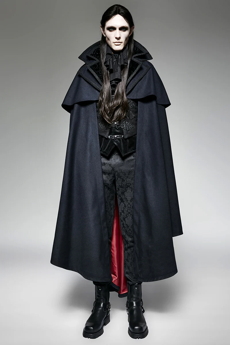 Luxury Gothic Trench Coats With Pattern Like Vampire Count Cape - Image 6