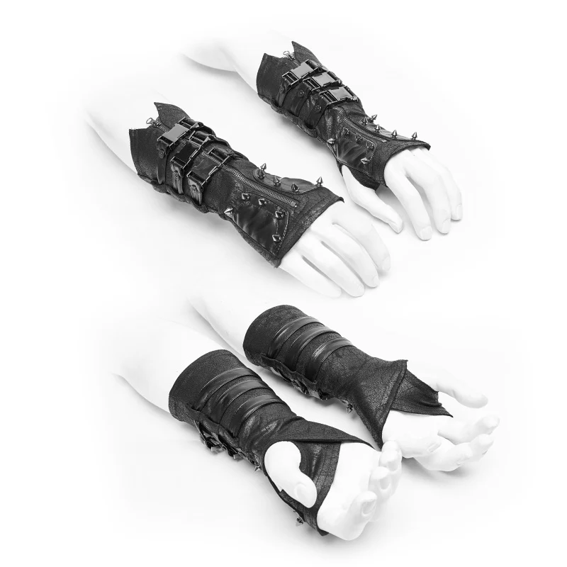 Men And Women Diablo Assassin Punk Rivet Leather Buckles Gloves Arm Warmers - Image 10
