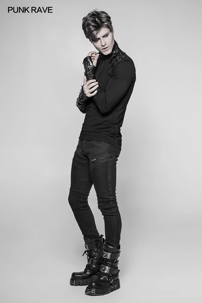 Men And Women Diablo Assassin Punk Rivet Leather Buckles Gloves Arm Warmers - Image 12