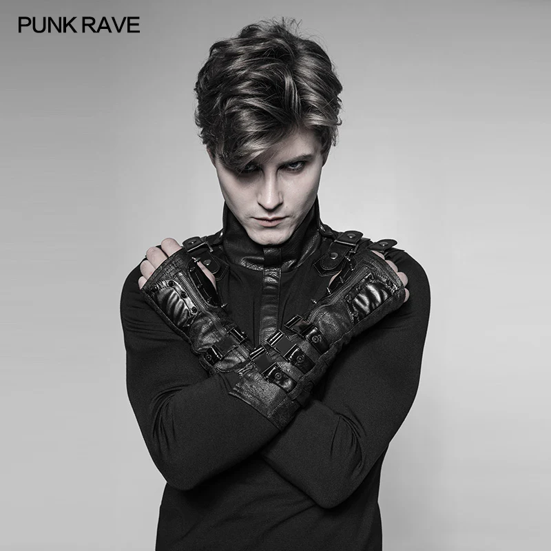 Men And Women Diablo Assassin Punk Rivet Leather Buckles Gloves Arm Warmers - Image 7