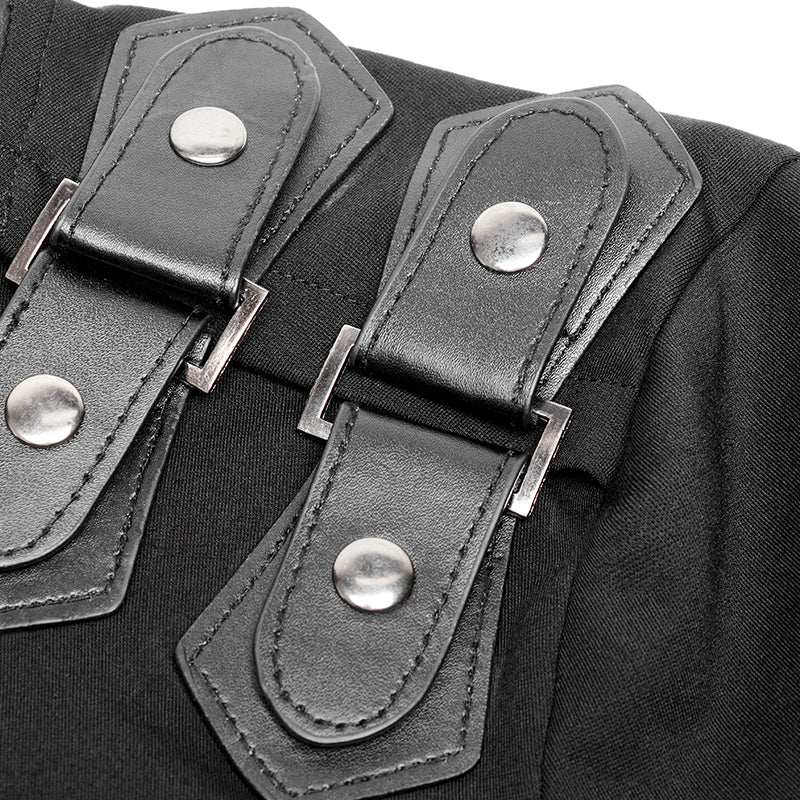 Men's Goth Elastic Knitted Uniform Long-sleeve T-shirt - Image 5