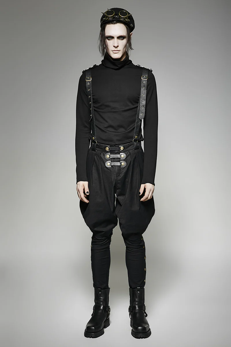 Military Elastic Twill Denim Baggy Gothic Pants For Men - Image 11
