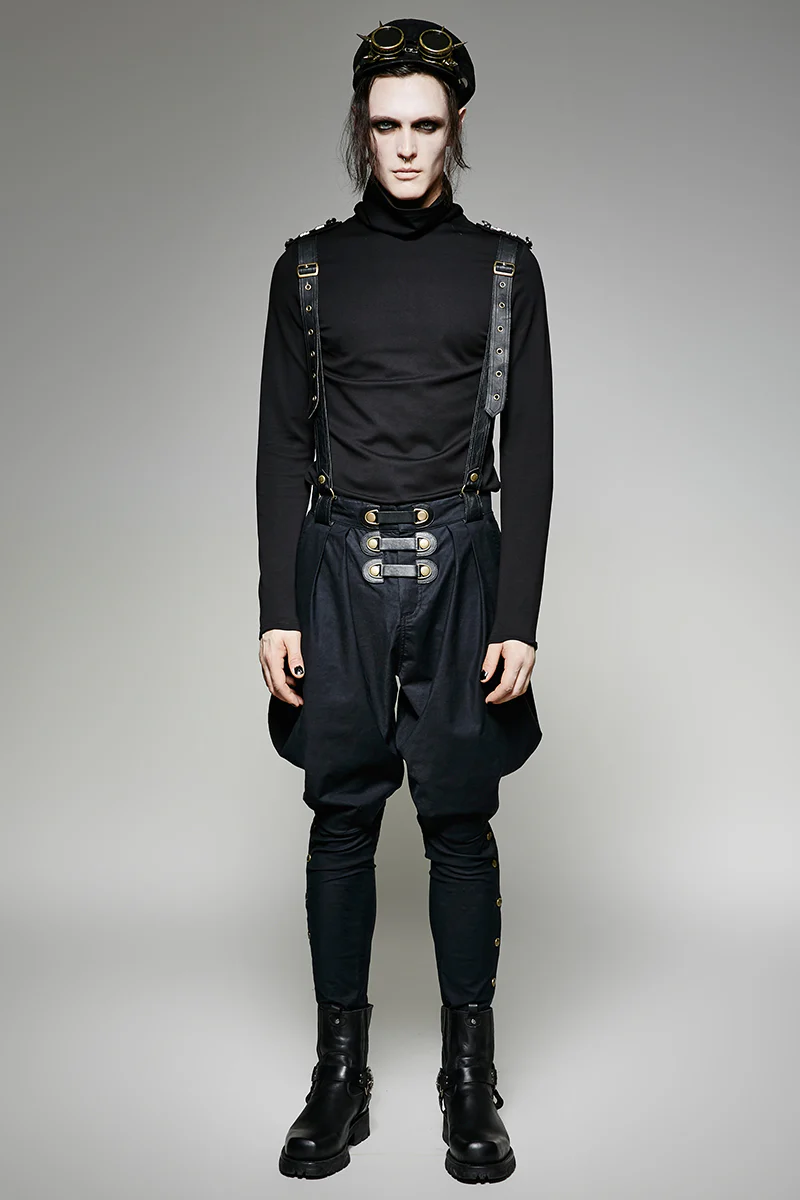 Military Elastic Twill Denim Baggy Gothic Pants For Men - Image 12