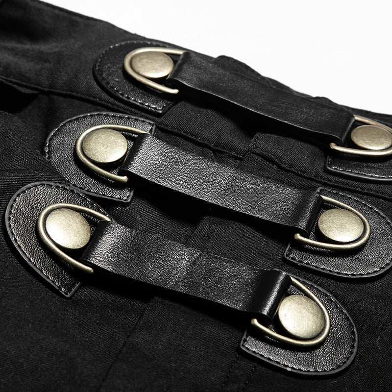 Military Elastic Twill Denim Baggy Gothic Pants For Men - Image 5