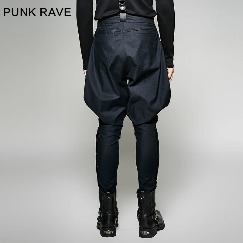 Military Elastic Twill Denim Baggy Gothic Pants For Men - Image 8