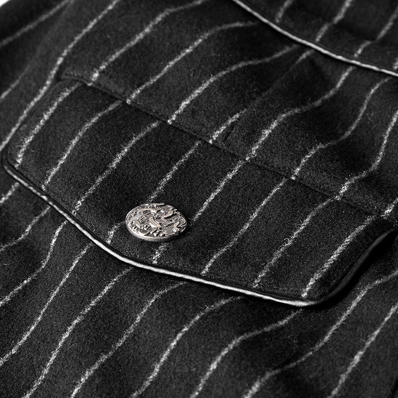 Military Uniform Leisure Punk Pants Suede Suits Woven Striped Worsted Man's Trousers - Image 10