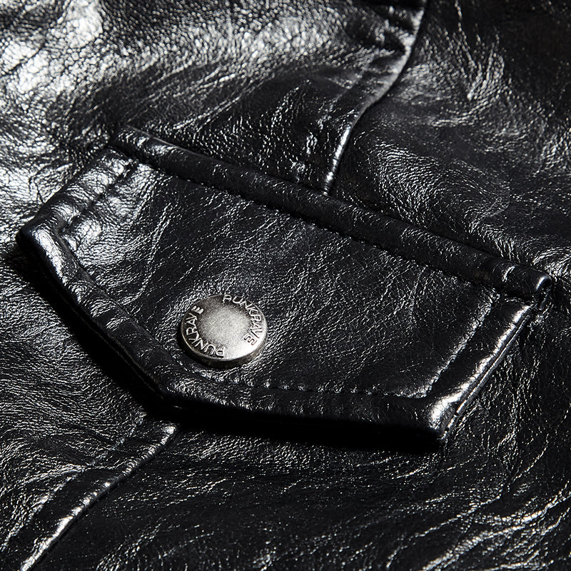 Motorcycle Slim-fitting Leather Punk Jacket For Women - Image 5