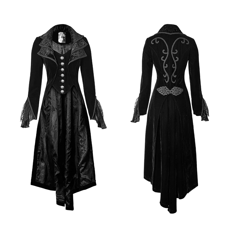 Mystery Women Jacket Elegant Gothic Coat With Lace - Image 4