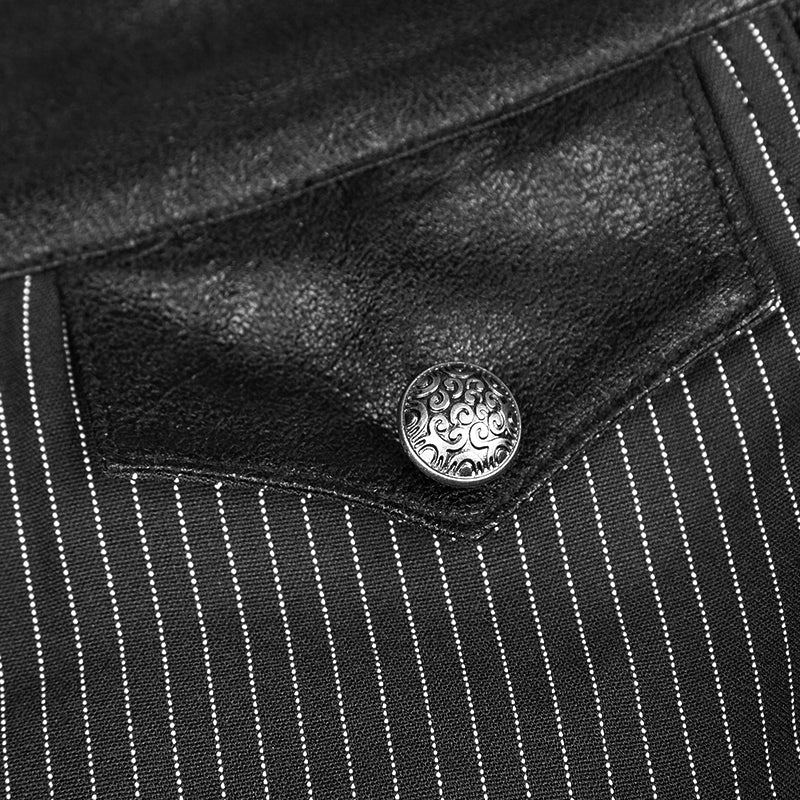 Pinstripe Simple Fitness Chino Punk Pants - Image 5