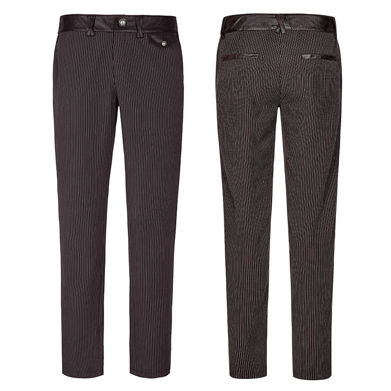 Pinstripe Simple Fitness Chino Punk Pants - Image 9