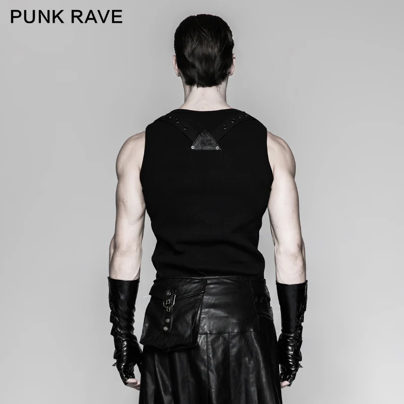 Punk Accessories Length Delicate Mesh Leather Mens Gloves - Image 3