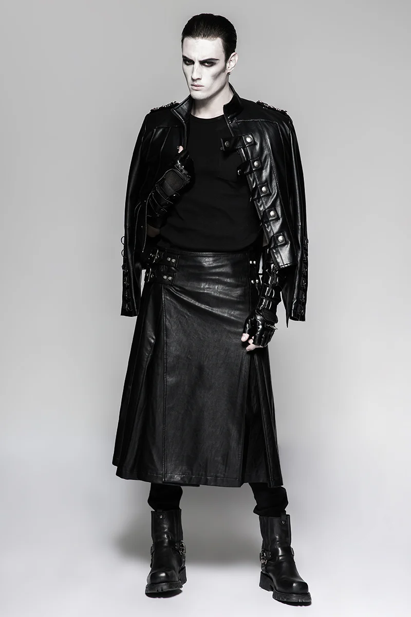 Punk Accessories Length Delicate Mesh Leather Mens Gloves - Image 6