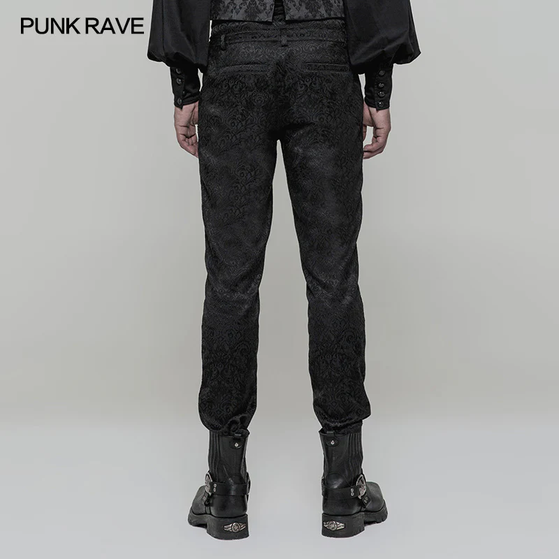 Retro Jacquard Gothic Pants High Waist Trousers - Image 3