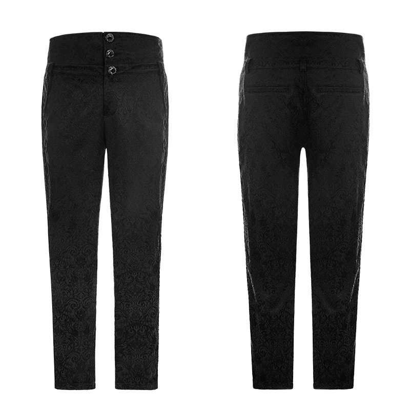 Retro Jacquard Gothic Pants High Waist Trousers - Image 4
