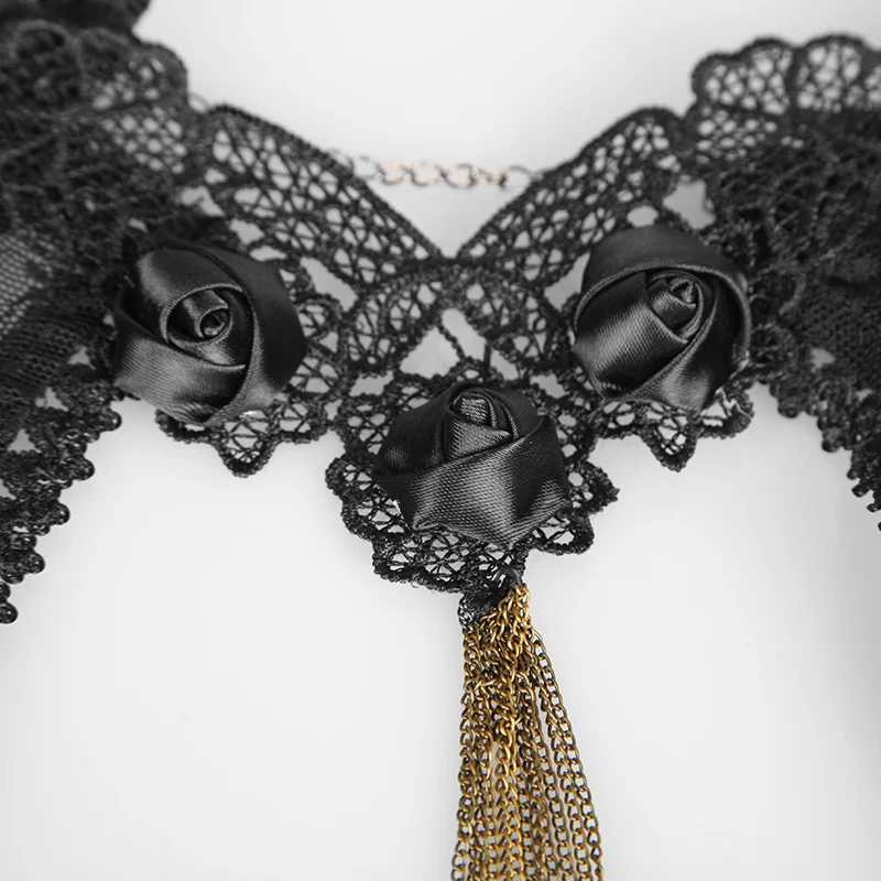 Semi Transparent Fashion Brand Lace Short Gothic Shirt - Image 5