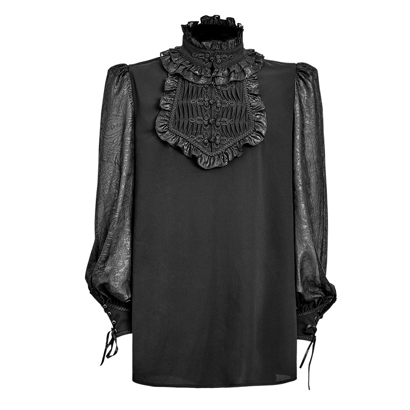 Spring Christmas Attractive Gothic Shirt With Plate Buttons - Image 4