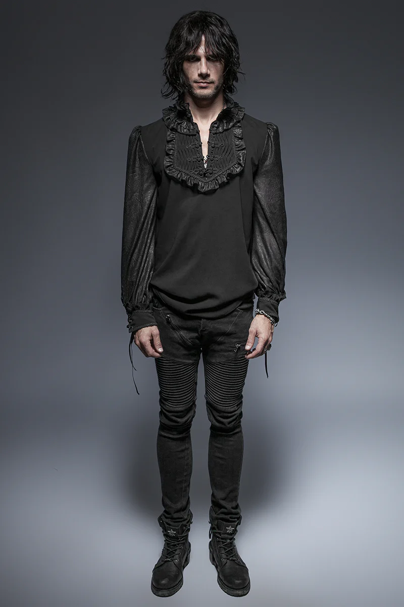 Spring Christmas Attractive Gothic Shirt With Plate Buttons - Image 6