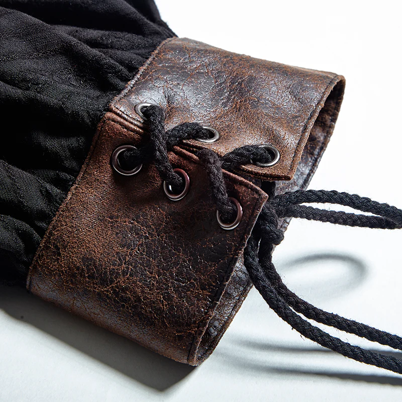 Steampunk Global Top Fashion Reversible Synthetic Slash Neck Punk T-shirts - Image 5