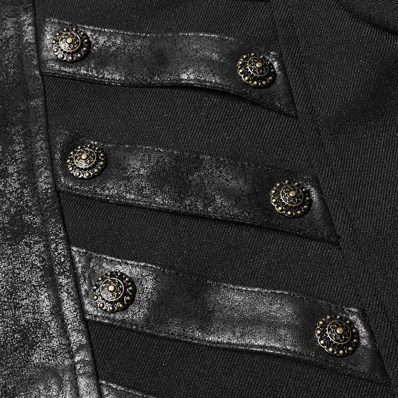 Steampunk Stand-up Collar Mid-length Coat - Image 6