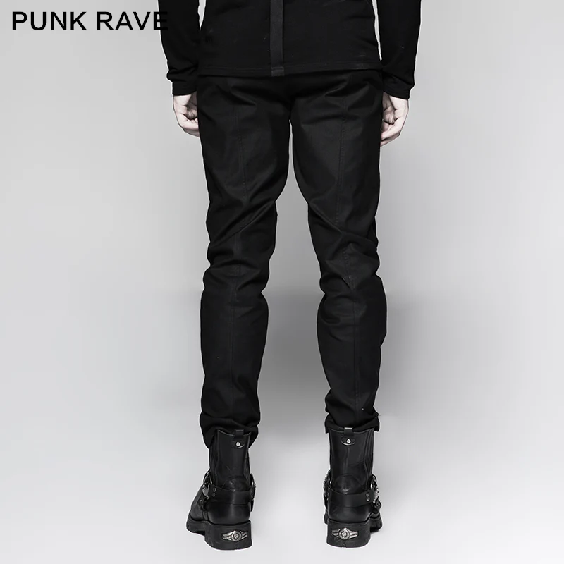 Straight-leg Trousers Men Fasteners Metal Punk Pants - Image 3