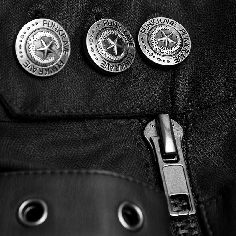 Straight-leg Trousers Men Fasteners Metal Punk Pants - Image 5