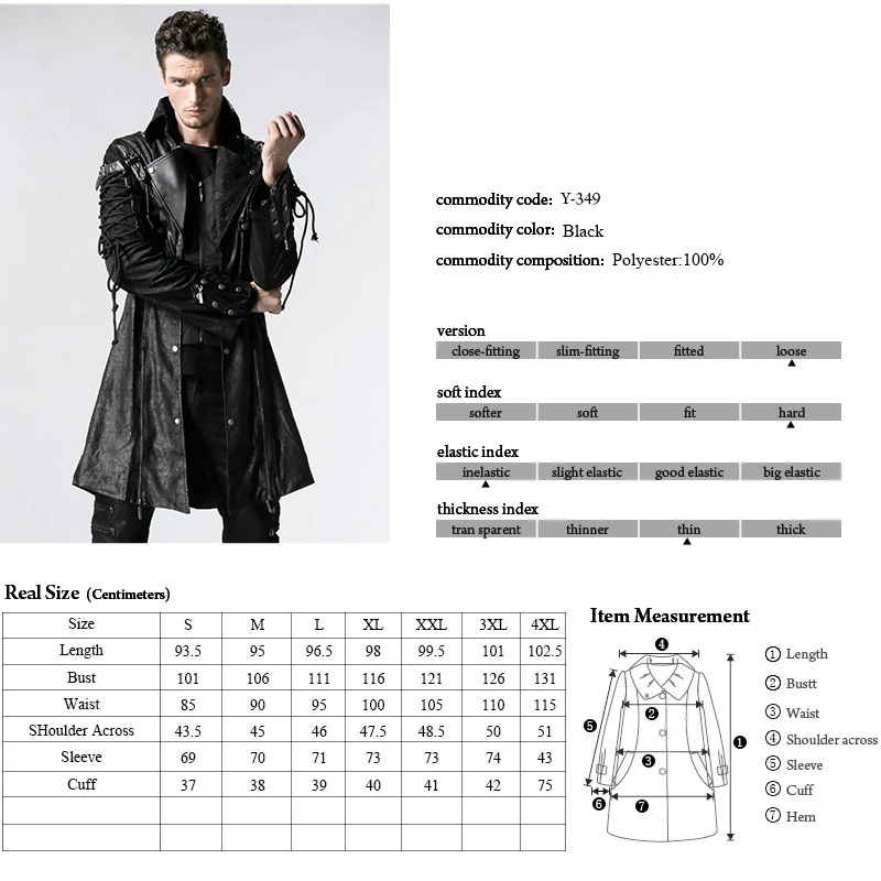 Studded Special Hot Fit Leather Long Gothic Coat - Image 11