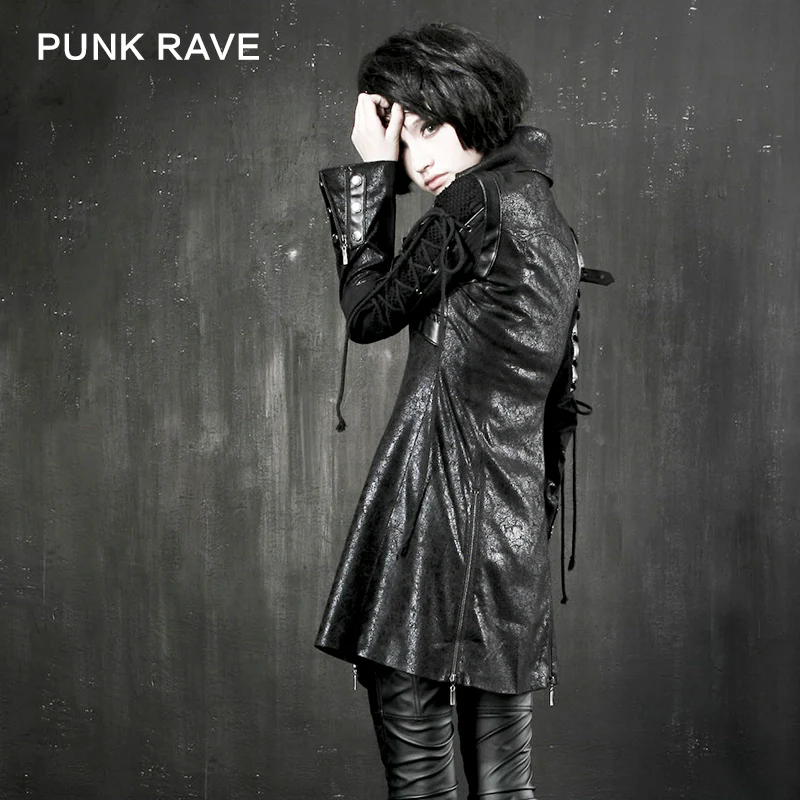 Studded Special Hot Fit Leather Long Gothic Coat - Image 6