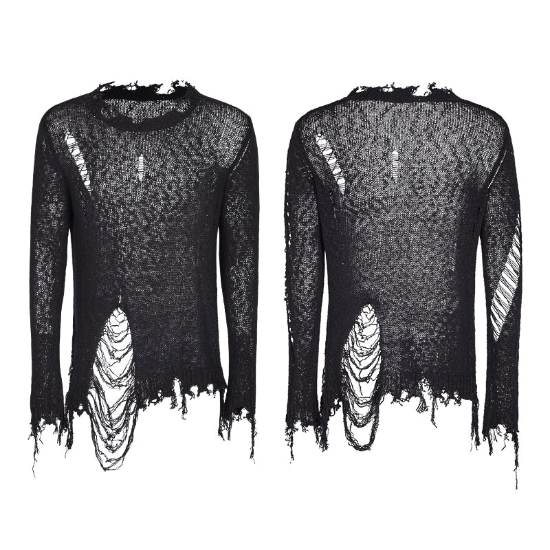 Thinner Yarn Loose Punk Sweaters Pullover With Decadence Feeling - Image 4