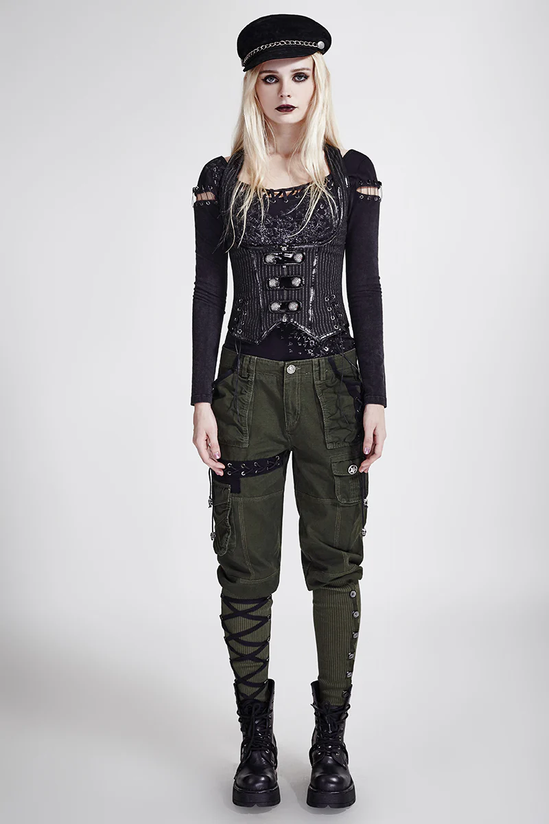 Vertical Stripes Shaped Punk Vest For Ladies - Image 6