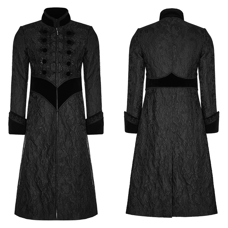 Victoria Gorgeous Long Gothic Coat Stereo Jacquard Men Jacket - Image 4
