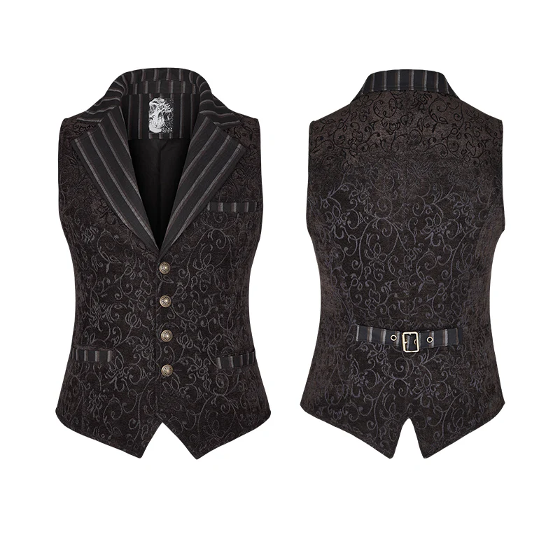 Vintage Jacquard Wool Punk Vest Joker Slim-fitting Waistcoat - Image 9