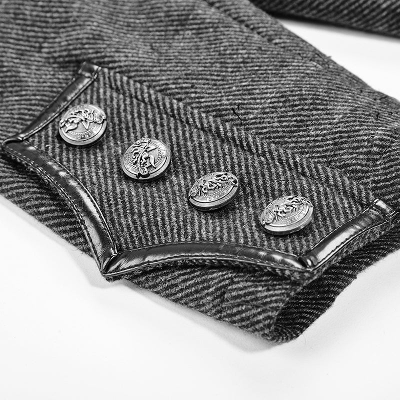 Vintage Long Gothic Trench Coats For Men - Image 5