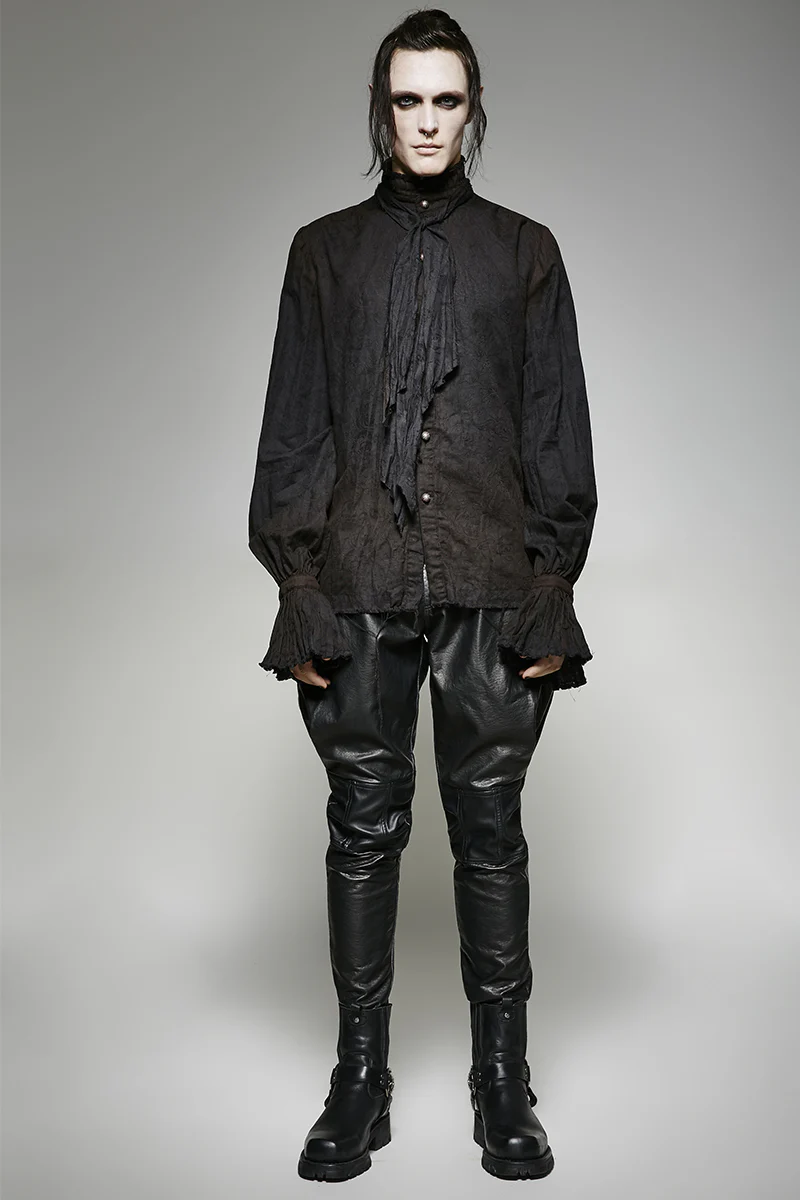 Vintage Painting Punk Shirts With A High Quality Linen Tie - Image 11