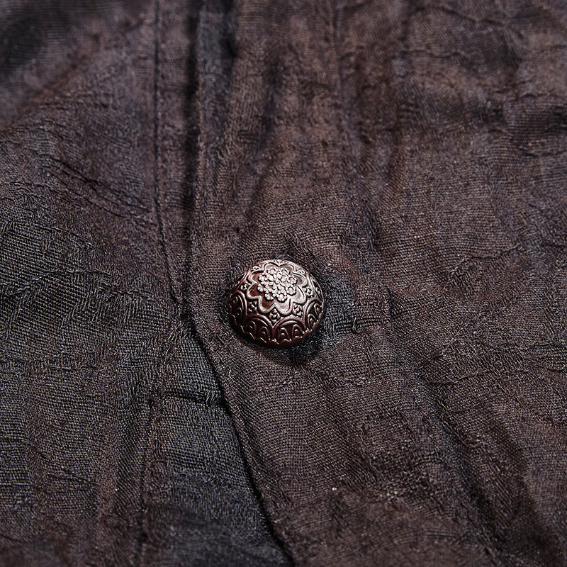 Vintage Painting Punk Shirts With A High Quality Linen Tie - Image 5