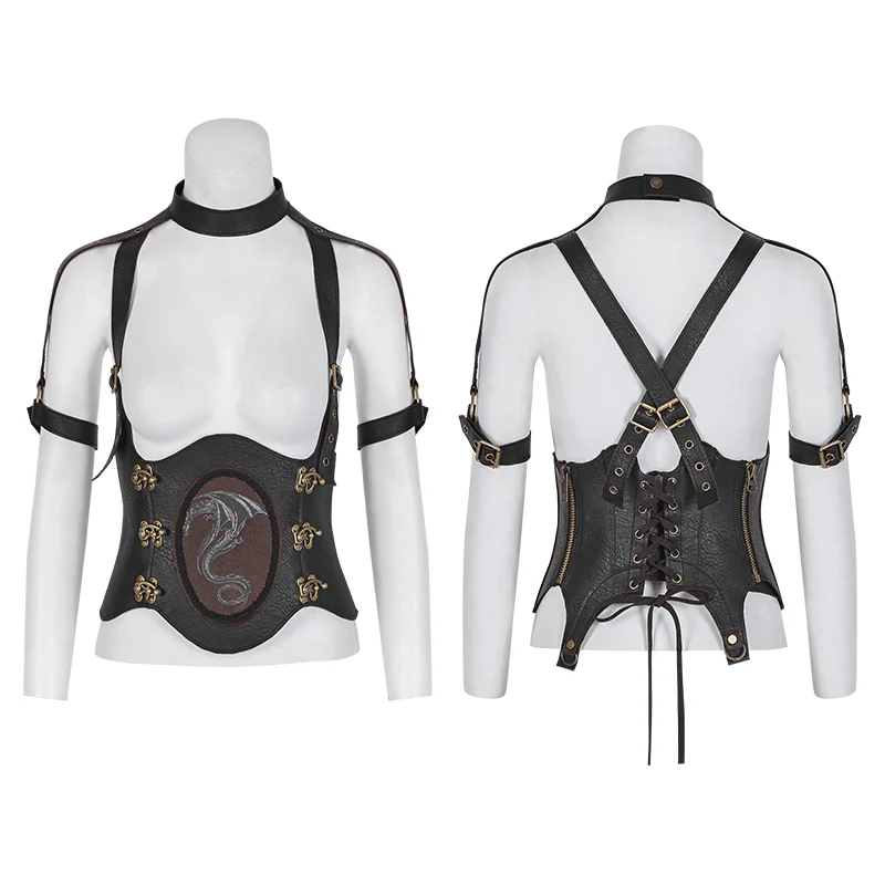 Vintage Punk Accessories Western Dragon Printing Girdle - Image 4