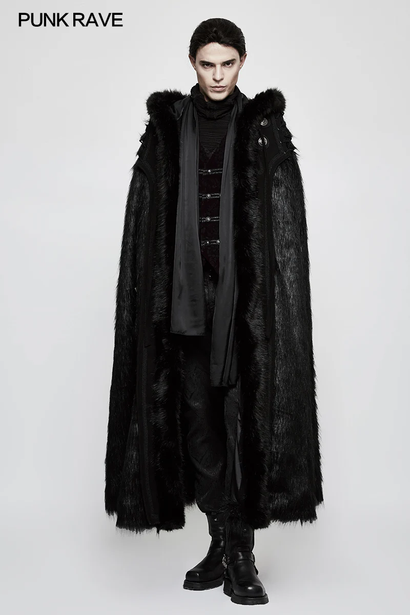 Winter Woolen Worsted Witch Long Gothic Coat For Men - Image 6