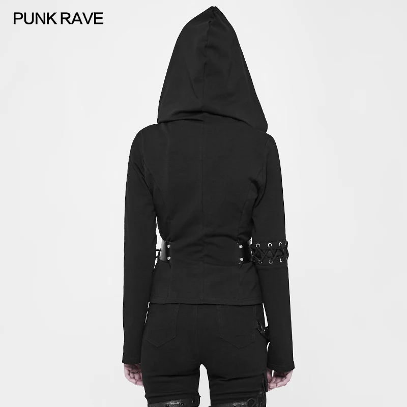 Witch Short Hooded Cardigan Punk Sweater Coat - Image 3