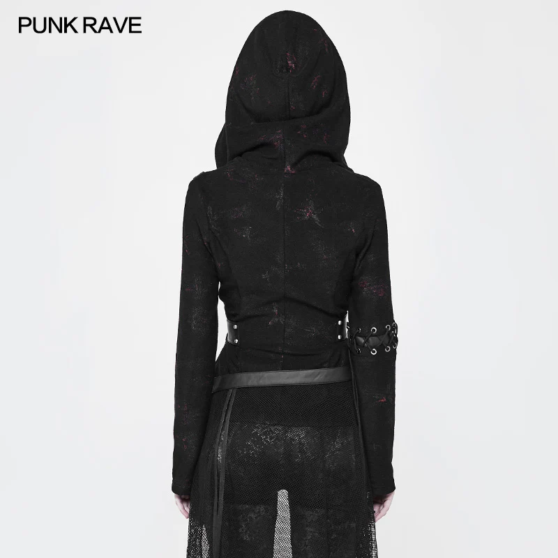 Witch Short Hooded Cardigan Punk Sweater Coat - Image 8