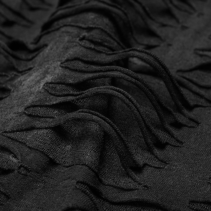 Womens & mens Double Layers Irregular Dark Gothic Shirt With Black Hole Hooded - Image 5