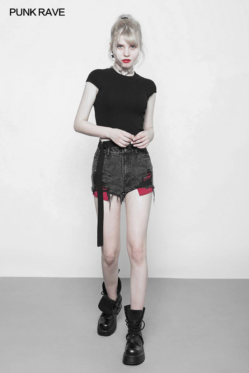 Women's Round Collar Punk Sweater Top With Personality Belt - Image 6