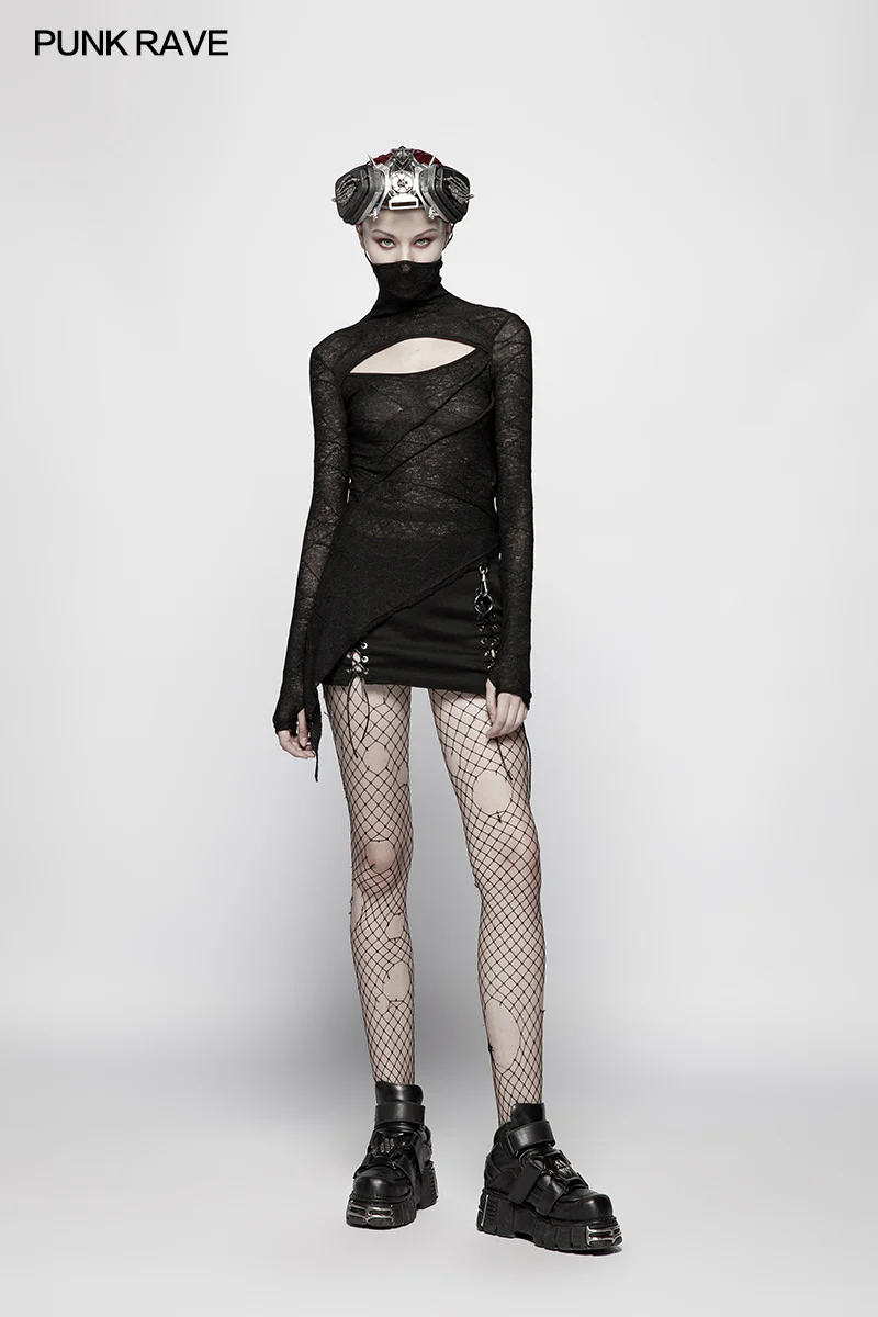 Womens Slim Punk Translucent T-Shirt - Image 4