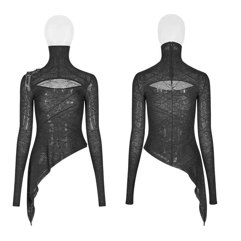 Womens Slim Punk Translucent T-Shirt - Image 5